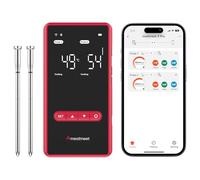 Meatmeet X Pro Thermomètre à Viande Intelligent Bluetooth et WiFi, 2 Sondes 6 Capteurs, Grand Écran LED, Étanche IP69 , résistant à la chaleur jusqu'à 582°C, pour cuisine et barbecue