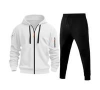 Meaunzyl Combinaison Homme Complète Sweat À Capuche Deux Pièces Sweat-shirt Et Pantalon Ensemble Suivi Survêtements De Gymnastique Costume En Peluche D'hiver Complet Gym Hommes Vêtements De Sport