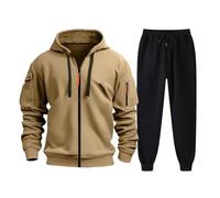 Meaunzyl Combinaison Homme Complète Sweat À Capuche Deux Pièces Sweat-shirt Et Pantalon Ensemble Suivi Survêtements De Gymnastique Costume En Peluche D'hiver Complet Gym Hommes Vêtements De Sport