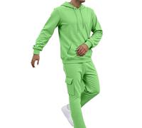 Meaunzyl Combinaison Homme Pleine Sweat À Capuche Deux Pièces Sweat-shirt Et Pantalon Ensemble Suivi Survêtements De Gymnastique Costume Complet Gym Homme En Peluche Hiver Vêtements De Sport