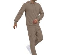 Meaunzyl Combinaison Homme Pleine Sweat À Capuche Deux Pièces Sweat-shirt Et Pantalon Ensemble Suivi Survêtements De Gymnastique Costume Complet Gym Homme En Peluche Hiver Vêtements De Sport