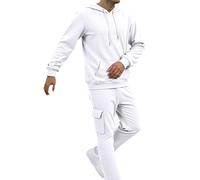Meaunzyl Combinaison Homme Pleine Sweat À Capuche Deux Pièces Sweat-shirt Et Pantalon Ensemble Suivi Survêtements De Gymnastique Costume Complet Gym Homme En Peluche Hiver Vêtements De Sport