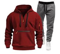 Meaunzyl Combinaison pour homme 2025 - Veste de Jogging Costume en peluche complète de sport Jogging Suit Activewear Pantalon Y2K Sweat à capuche avec Zip/Pull-On Sans Pour Jogging, Gym, Hiver, 01