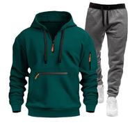 Meaunzyl Combinaison pour homme 2025 - Veste de Jogging Costume en peluche complète de sport Jogging Suit Activewear Pantalon Y2K Sweat à capuche avec Zip/Pull-On Sans Pour Jogging, Gym, Hiver, 01