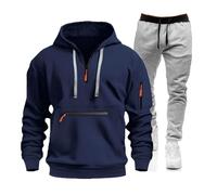 Meaunzyl Combinaison pour homme 2025 - Veste de Jogging Costume en peluche complète de sport Jogging Suit Activewear Pantalon Y2K Sweat à capuche avec Zip/Pull-On Sans Pour Jogging, Gym, Hiver, De la