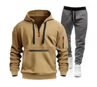 Meaunzyl Combinaison pour homme 2025 - Veste de Jogging Costume en peluche complète de sport Jogging Suit Activewear Pantalon Y2K Sweat à capuche avec Zip/Pull-On Sans Pour Jogging, Gym, Hiver, 01