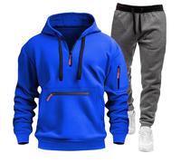 Meaunzyl Combinaison pour homme 2025 - Veste de Jogging Costume en peluche complète de sport Jogging Suit Activewear Pantalon Y2K Sweat à capuche avec Zip/Pull-On Sans Pour Jogging, Gym, Hiver, 01