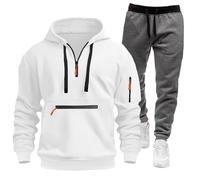 Meaunzyl Combinaison pour homme 2025 - Veste de Jogging Costume en peluche complète de sport Jogging Suit Activewear Pantalon Y2K Sweat à capuche avec Zip/Pull-On Sans Pour Jogging, Gym, Hiver, 01