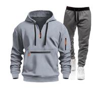 Meaunzyl Combinaison pour homme 2025 - Veste de Jogging Costume en peluche complète de sport Jogging Suit Activewear Pantalon Y2K Sweat à capuche avec Zip/Pull-On Sans Pour Jogging, Gym, Hiver, 01