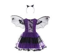 Meaunzyl Costume Halloween Fille Chauve-Souris Robe Costume Fille Princesse Halloween Cosplay Enfant Stregas Costume De Fête De Carnaval Tutu Robe + Bandeau Pour Fêtes Et Cosplay