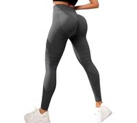Meaunzyl Legging 3D anti-cellulite pour femme, leggins Fittabella 3D Anti-cellulite Push Up Sculpture à Compression Graduée Solenao Leggings de Sport Taille Haute Sans Couture, gris, S