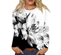 Meaunzyl T-shirt pour femme ras du cou élégant à manches longues T-shirt en maille longue pour legging élastique stretch sous-veste chemisier uni basique haut élégant pull décontracté, Blanc, Medium