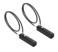 MeBantoo Lot de 2 verrous à câble à combinaison, petit câble en acier de 60 cm avec combinaison à 4 chiffres, code réinitialisable pour vélo, portail, clôture extérieure, armoires, portes de