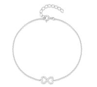 meberg Karma NH10726166 Bracelet éternité pour femme en argent 925 avec cristaux élégants Design intemporel Bracelet pour femme en argent réglable