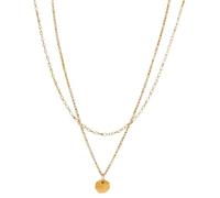 meberg Karma NH11591950 Collier à couches pour femme Doré 2 chaînes filigranes en acier inoxydable Bijou pour femme Cadeau pour elle Ensemble de chaînes imperméable hypoallergénique inoxydable