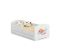 MEBLEKO Lit Enfant LUK Bar+SZU 140x70 SIRÈNE tiroir de Rangement avec Matelas