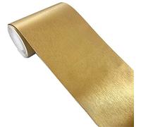 Meboem Bordure de papier peint imitation métal brossé - Moulage - Décoration pour plafond de maison - Cadre de porte - Décoration pour salle de bain, salon, mur - 10 cm x 5 m