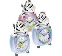 Mebus 26637 Réveil à quartz pour enfants motif zèbre couleurs assorties