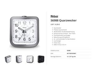 Mebus 56988 à quartz Réveil gris