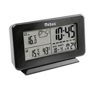 MEBUS digitale Funk Wetterstation mit Außensensor, Thermometer innen/aussen, Temperatur, batteriebetrieben, Wettervorhersage, Farbe: Schwarz, Modell: 40689