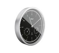 Horloge murale Mebus 19777 radiopiloté(e) 25 cm x 5 cm argent mécanisme d'horloge silencieux