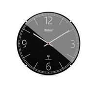 Mebus Horloge Murale Radio-pilotée, silencieuse, en Verre dôme, sans Cadre, Noire, modèle 12985 - Élégante et précise, Noir