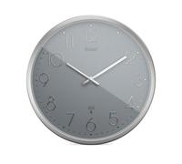 Mebus TinyTime Horloge Murale Radio-pilotée sans Bruit de tic-tac Diamètre 25 cm Cadran Moderne Gris Boîtier argenté