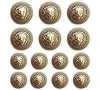 MebuZip Lot de 14 boutons de blazer en métal doré lion de 18 mm et 23 mm pour blazers, costumes, manteaux de sport, uniformes, vestes (MBM31)