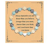 Mebvdebe Bracelets en pierre naturelle pour femme, bracelet d'anniversaire, bracelets à breloques pour femme, cadeaux de Noël, cadeaux inspirants, bijoux (Always Remember)