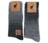 MEBY Lot de 2 paires de chaussettes thermiques chaudes en alpaga - Chaussettes d'hiver épaisses et moelleuses - Chaussettes de randonnée en laine d'alpaga pré-lavées, 35-38