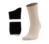 MEBY Lot de 2 paires de chaussettes thermiques chaudes en alpaga - Chaussettes d'hiver épaisses et moelleuses - Chaussettes de randonnée en laine d'alpaga pré-lavées, Beige/noir (laine de cachemire),