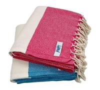 MEBY Lot de 2 Serviettes de Sauna XXL - 90 x 180 cm - 100% Coton - Serviette de Plage - Serviette de Bain Turque - Serviette de Yoga - Peshtemal, Serviette de Voyage, pestemal (Rose et Turquoise)