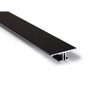 MEC Light - Profilé LED en aluminium anodisé noir - 2 m - Avec cache laiteux mat - Résistant aux UV - Pour bandes LED jusqu'à 10 mm maximum (2 m laiteux)