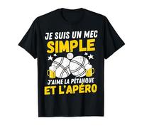 Mec simple apéro pétanque drôle boccia bouliste pétanque T-Shirt