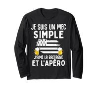 Mec simple j' aime la Bretagne et apéro drôle homme breton Manche Longue