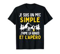 Mec simple j'aime la rando et apèro cadeau rendonée homme T-Shirt
