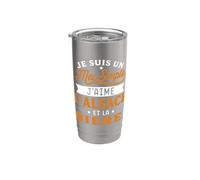 Mec Simple J'Aime L'Alsace et la Bière Humour Alsacien Gobelet isotherme en acier inoxydable double paroi