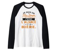 Mec Simple J'aime L'Alsace et la Bière Humour Alsacien Manche Raglan