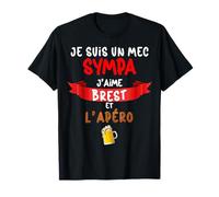 Mec Sympa Homme Supporter Foot Brest Bière Apéro Cool T-Shirt