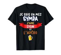 Mec Sympa J'aime Lyon Le Foot et l'Apéro Humour T-Shirt