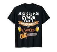Mec Sympa Tronçonneuse Apéro Humour Bûcheron Bière Homme T-Shirt