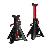 MECA24 Jeu de 2 chandelles Hautes 3 tonnes - Chandelles Voiture Utilitaire - Système à crémaillère - Ht 319 à 482mm Max - Poignée Acier