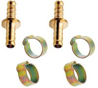 Mecafer 156031 Jonction double tuyau 8 x 13 + Colliers (Lot de 2)