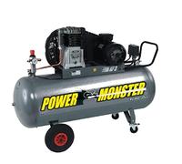 Mecafer 425280 Compresseur Power Monster 200 L 3 Hp Monophasé à Courroie, Couleur Gris