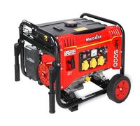 Mecafer 450150 Groupe électrogène MF5000 rouge, moteur 275 cm3 de 4 T, Essence SP95E/SP98, réservoir 15 L, 4300 W, autonomie 8h