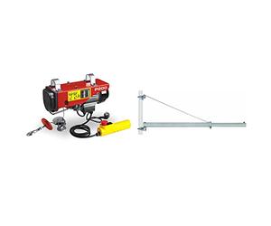 Mecafer 470102 Palan électrique 100/200 kg & Einhell Fixation équerre - Longeur 110 cm - portée à 750 mm : 600 kg max. - portée à 1100 mm : 300 kg max. - Diam7tre fixation potence : 48 mm