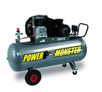Mecafer Compresseur PowerMonster 425200 – 150 L, 3HP, bicylindre, courroie, 10 bars Semi-Pro