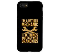 Mécanicien à la Retraite, Je répare des Choses et Je Joue avec Mes Petits-Enfants Coque pour iPhone SE (2020) / 7/8
