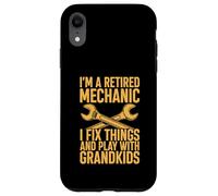 Mécanicien à la Retraite, Je répare des Choses et Je Joue avec Mes Petits-Enfants Coque pour iPhone XR