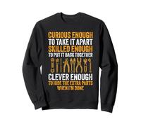 Mécanicien drôle Curieux habile et Assez Malin Vieilli Sweatshirt